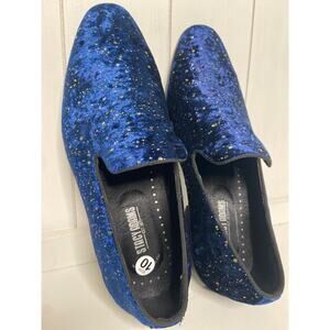 Stacy Adam’s Royal Blue & Silver Flecked Sparkle Men's Dress Shoe, Slip On SZ 10